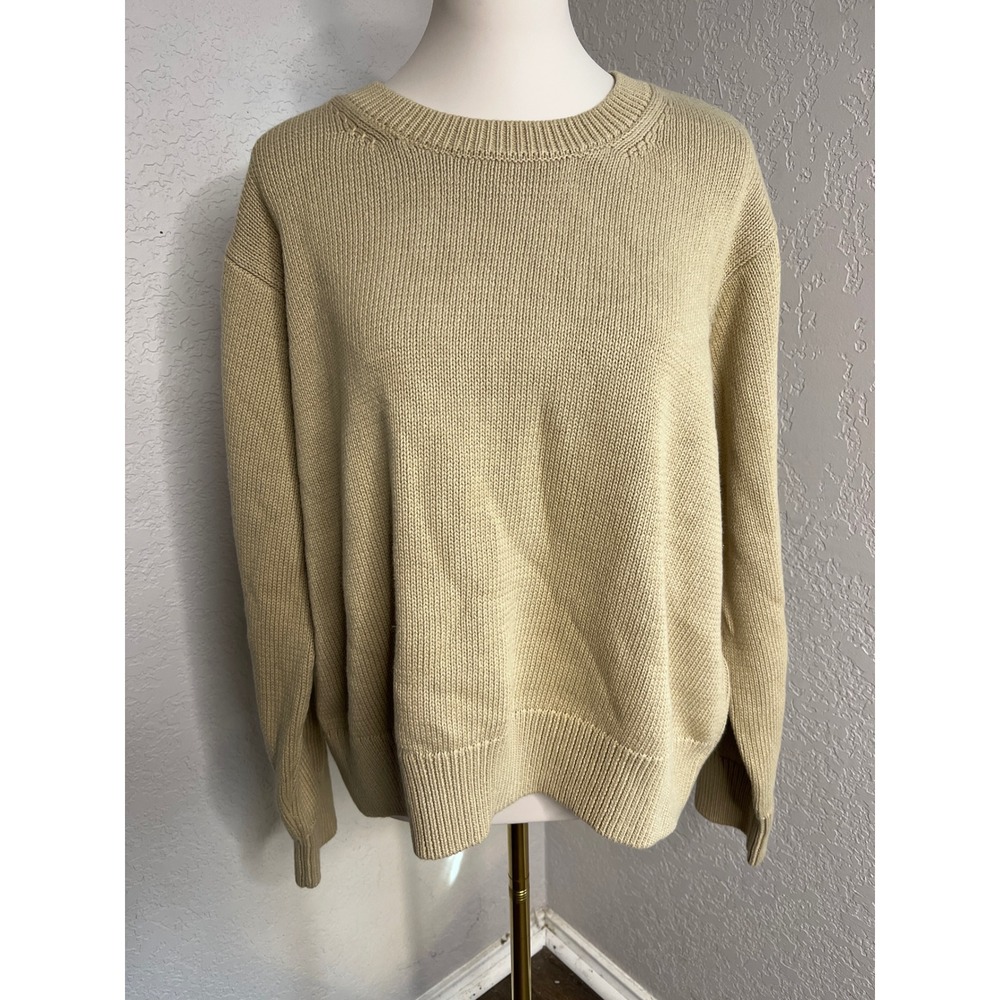 GAP Womens Crewneck Sweater XX Large XXL Camel Tan Knit Pullover